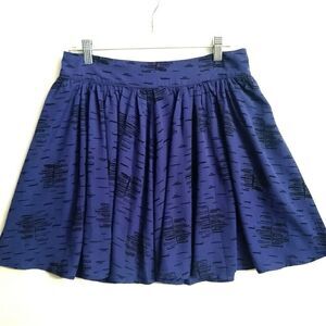 Fossil Purple & Black Midi Skirt w/ Pockets - M‎
